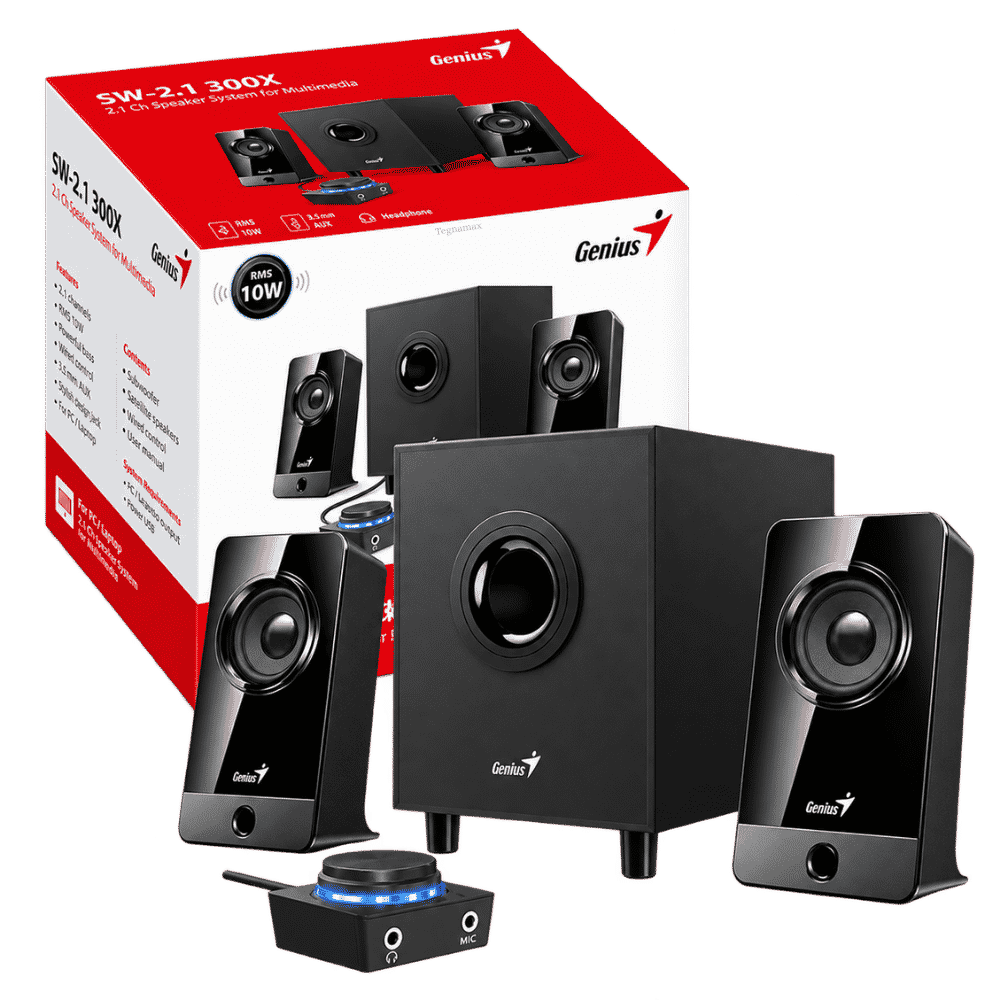 Parlantes Genius SW-G2.1 300X 2.1 10W RMS