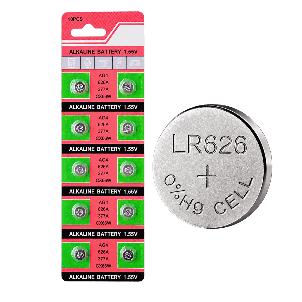 Pila AG4 626A 377A CX66W 1.55V de Botón para Relojes y Calculadoras