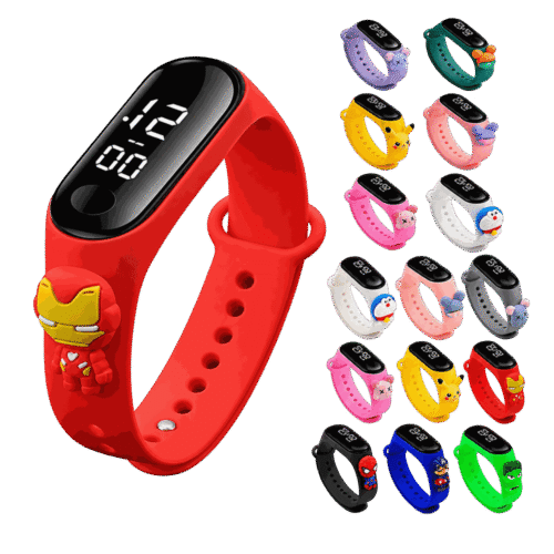 Reloj para niño con figuras de superhéroes de silicona