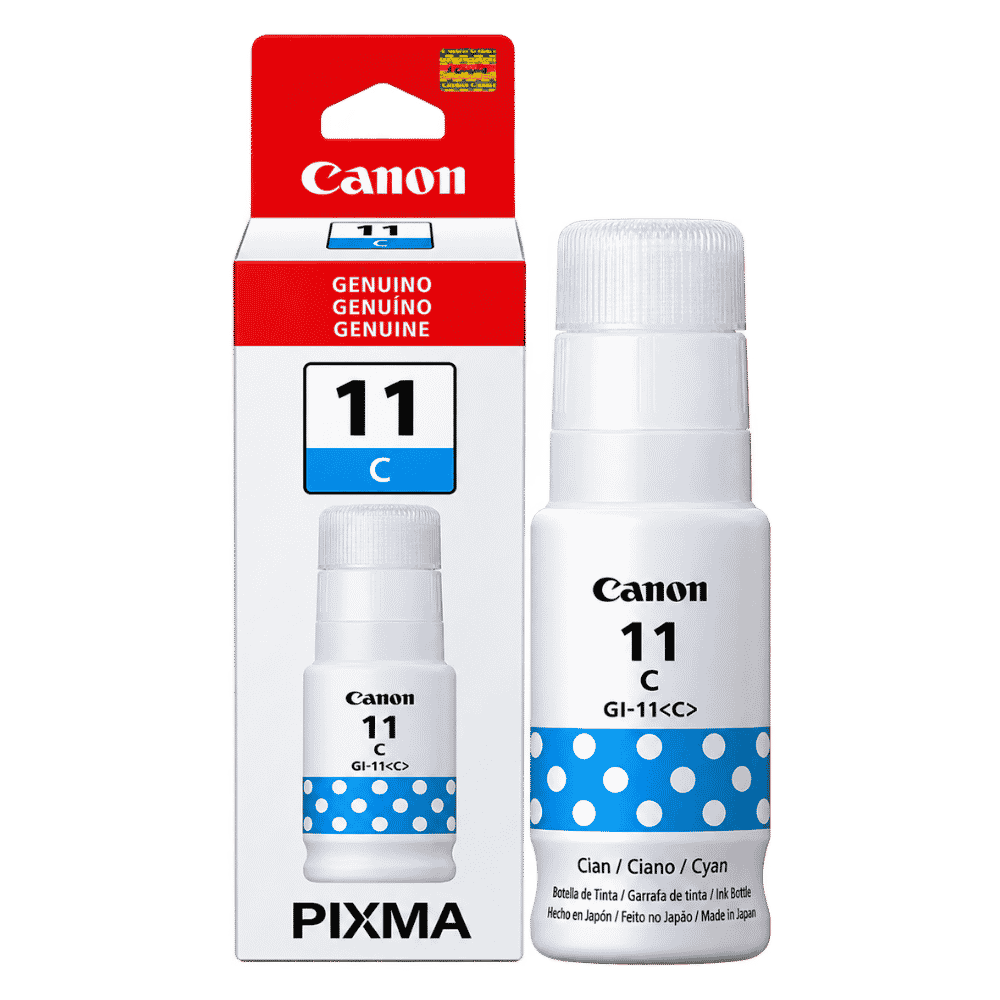 Presentación del producto Tinta Cian para Canon G2160/G3160 GI-11 70 ml